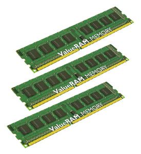 Модуль памяти DDR3 1333MHz 3Gb (3x1Gb) Kingston ValueRAM ( KVR1333D3N9K3/3G ) Retail