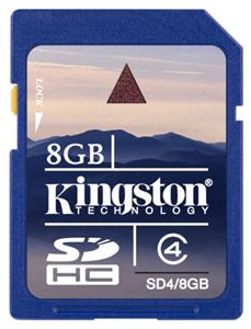 Флеш-карта SDHC 8Гб Kingston , Class 4 ( SD4/8GB )