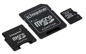 Флеш-карта microSDHC 4Гб Kingston , Class 4 ( SDC4/4GB-2ADP )
