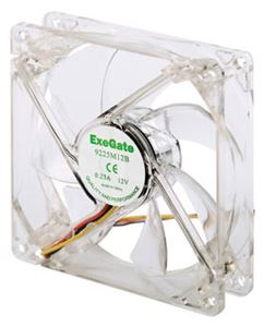Вентилятор 092мм Exegate SMART 2000 об/мин 3pin, 1B1S ( 9225M12B/LED3 ) Green LED