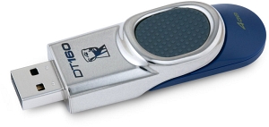 Флеш-диск USB 4Гб Kingston DataTraveler 160 ( DT160/4GB ) стальной/синий
