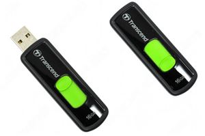 Флеш-диск USB 16Гб Transcend Jetflash 500 ( TS16GJF500 ) черный/зелёный