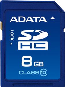 Флеш-карта SDHC 8Гб A-Data , Class 10 ( ASDH8GCL10-R )