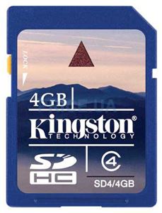 Флеш-карта SDHC 4Гб Kingston , Class 4 ( SD4/4GB )