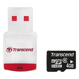 Флеш-карта microSDHC 8Гб Transcend , Class 6 ( TS8GUSDHC6-P3 )
