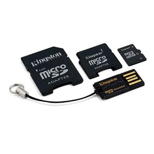 Флеш-карта microSDHC 16Гб Kingston , Class 4 ( MBLYG2/16GB ) 2 адаптера, microSD USB ридер