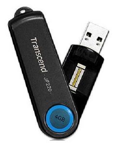 Флеш-диск USB 4Гб Transcend Jetflash 220 ( TS4GJF220 ) черный/синий