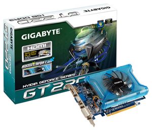 Видеокарта PCI-E nVidia GeForce GT 220 1024Mb Gigabyte , DDR3 ( GV-N220OC-1GI ) Retail