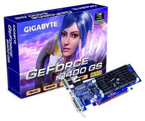 Видеокарта PCI-E nVidia GeForce 8400 GS 512Mb Gigabyte , DDR2 ( GV-N84S-512I ) Retail