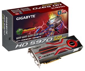 Видеокарта PCI-E ATI Radeon HD 5970 2048Mb Gigabyte , DDR5 ( GV-R597D5-2GD-B ) Retail