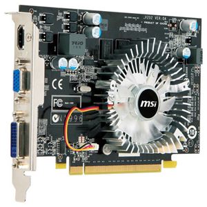 Видеокарта PCI-E nVidia GeForce GT 220 0512Mb MSI , DDR2 ( VN220GT-MD512 ) Retail