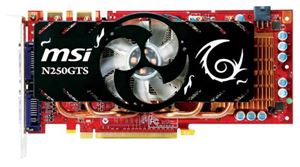 Видеокарта PCI-E nVidia GeForce GTS 250 1024Mb MSI , DDR3 ( N250GTS-TWIN FROZR 1G ) Retail