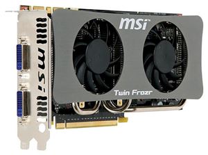 Видеокарта PCI-E nVidia GeForce GTS 250 0512Mb MSI , DDR3 ( N250GTS-TWIN FROZR OC ) Retail