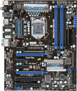 Материнская плата ATX iP55 MSI LGA 1156 DDR3 ( P55-GD65 ) Retail