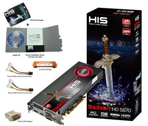 Видеокарта PCI-E ATI Radeon HD 5870 1024Mb HIS , DDR5 ( H587F1GD ) Retail