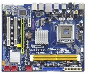 Материнская плата mATX iP43 ASROCK LGA 775 DDR2 ( P43ME ) Retail