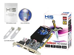 Видеокарта PCI-E ATI Radeon HD 5550 1024Mb HIS , DDR3 ( H555F1G ) Retail