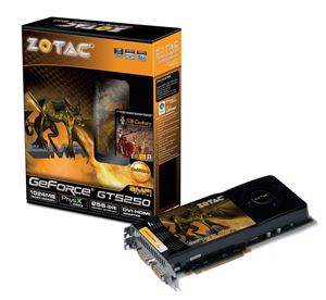 Видеокарта PCI-E nVidia GeForce GTS 250 1024Mb Zotac , DDR3 ( ZT-20102-10P ) Retail