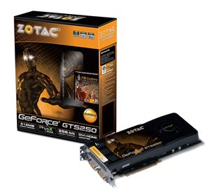 Видеокарта PCI-E nVidia GeForce GTS 250 0512Mb Zotac , DDR3 ( ZT-20101-10P ) Retail