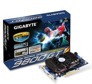 Видеокарта PCI-E nVidia GeForce 9800 GT 0512Mb Gigabyte , DDR3 ( GV-N98TOC-512I 2.0 ) Retail