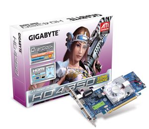 Видеокарта PCI-E ATI Radeon HD 4350 0512Mb Gigabyte , DDR2 ( GV-R435OC-512I ) Retail