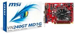 Видеокарта PCI-E nVidia GeForce GT 240 1024Mb MSI , DDR3 ( VN240GT-MD1G ) Retail