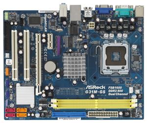 Материнская плата mATX iG31 ASROCK LGA 775 DDR2 ( G31M-GS ) Retail