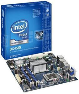 Материнская плата mATX iG45 Intel LGA 775 DDR2 ( BOXDG45ID 895987 ) Retail