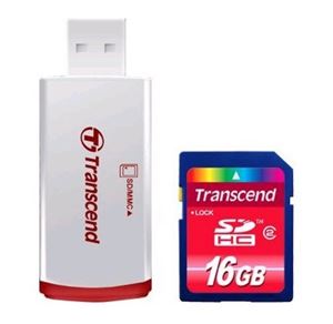 Флеш-карта SDHC 16Гб Transcend , Class 2 Card Reader ( TS16GSDHC2-P2 )