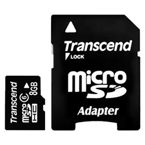 Флеш-карта microSDHC 8Гб Transcend , Class 6 ( TS8GUSDHC6 )