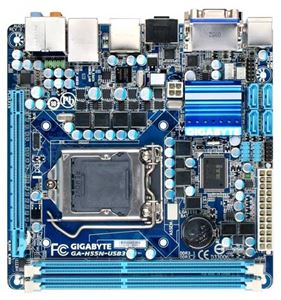 Материнская плата mini-ITX iH55 Gigabyte LGA 1156 DDR3 ( GA-H55N-USB3 ) Retail