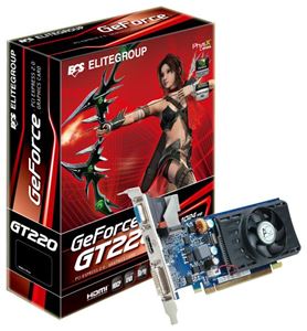 Видеокарта PCI-E nVidia GeForce GT 220 1024Mb ECS , DDR3 HDMI, DVI ( NGT220C-1GQR-F ) OEM