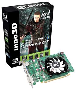 Видеокарта PCI-E nVidia GeForce GT 220 1024Mb Inno3D , DDR3 ( N220-1DDV-D3CX ) Retail