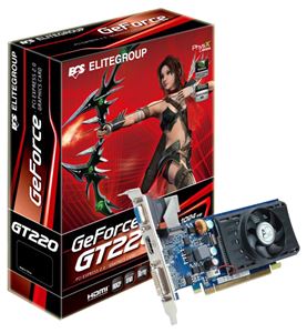 Видеокарта PCI-E nVidia GeForce GT 220 1024Mb ECS , DDR2 HDMI, DVI ( NGT220C-1GQS-F ) OEM