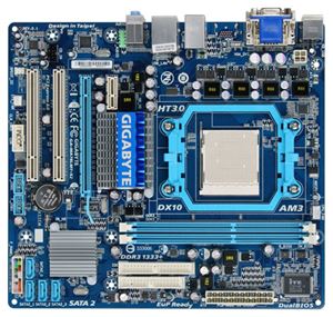 Материнская плата mATX AMD 760G Gigabyte Socket AM3 DDR3 ( GA-MA78LMT-S2 ) Retail