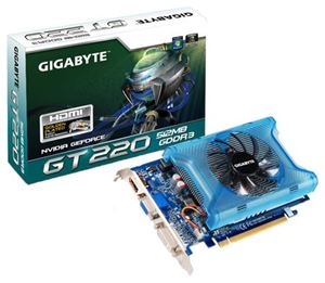 Видеокарта PCI-E nVidia GeForce GT 220 0512Mb Gigabyte , DDR3 ( GV-N220OC-512I ) Retail